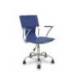 Silla giratoria pyc respaldo medio regulable en altura similpiel azul 860+90x480x440 mm