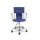 Silla giratoria pyc respaldo medio regulable en altura similpiel azul 860+90x480x440 mm