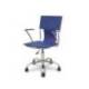 Silla giratoria pyc respaldo medio regulable en altura similpiel azul 860+90x480x440 mm