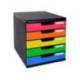 Fichero cajones sobremesa Exacompta Iderama Arlequin 5 cajones multicolores 350x288x320 mm.