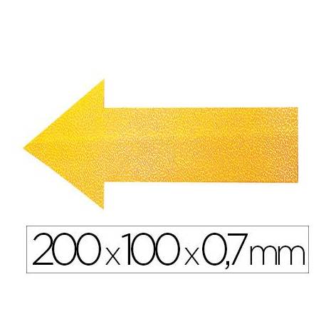 SIMBOLO ADHESIVO DURABLE PVC FORMA DE FLECHA PARA DELIMITACION SUELO AMARILLO 200X100X0,7 MM PACK DE 10