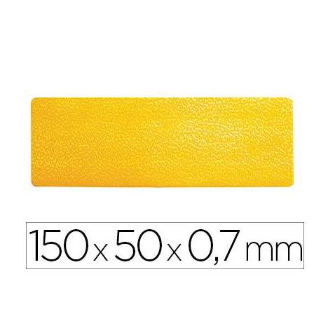SIMBOLO ADHESIVO DURABLE PVC FORMA DE LINEA PARA DELIMITACION SUELO AMARILLO 150X50X0,7 MM PACK DE 10