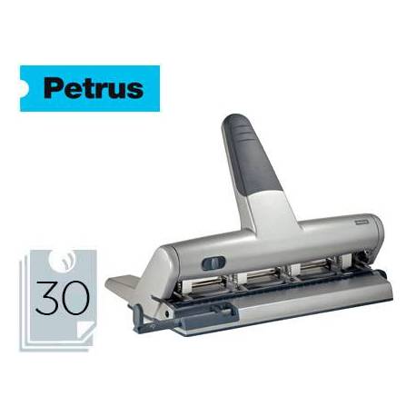 Taladrador Petrus 514 plata capacidad para 30 hojas