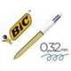 Boligrafo Bic Shine 4 colores Punta 1 mm cuerpo color Oro