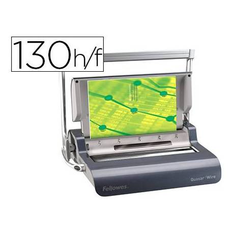 ENCUADERNADORA PARA ESPIRAL WIRE FELLOWES QUASAR DOBLE ESPIRAL PERFORA 15 HOJAS TAMAÑO A4 ENCUADERNA HASTA