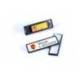 IDENTIFICADOR PORTANOMBRE DURABLE PVC ANTIARAÑAZOS CON IMAN Y EFECTO LUPA COLOR NEGRO 67X17 MM