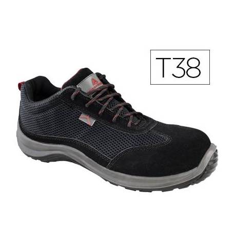 Zapatos de seguridad marca Deltaplus piel de serraje afelpado talla 38