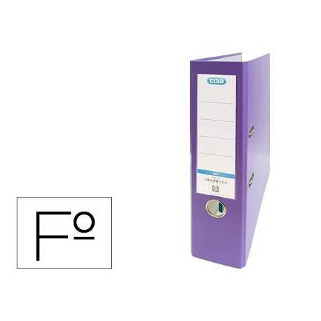 Archivador de palanca Elba Carton forrado PVC Folio Lomo de 80 mm color Violeta