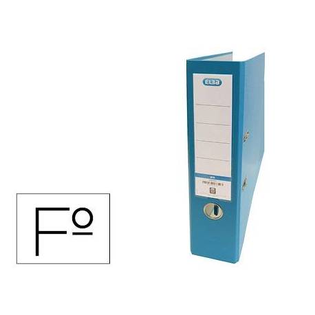 Archivador de palanca Elba Carton forrado PVC Folio Lomo de 80 mm color Turquesa