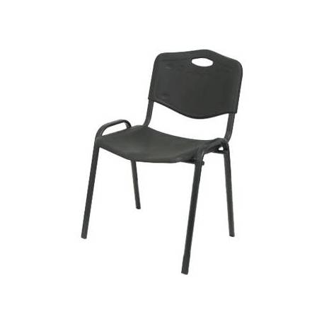 Silla PYC Robledo de PVC negro ergonomica y apilable