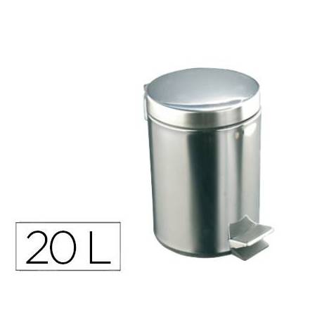 Papelera Acero Inoxidable Brillo con Pedal 20 L