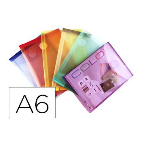 Carpeta sobre con velcro Vertical Marca Tarifold A6 60 unidades colores surtidos