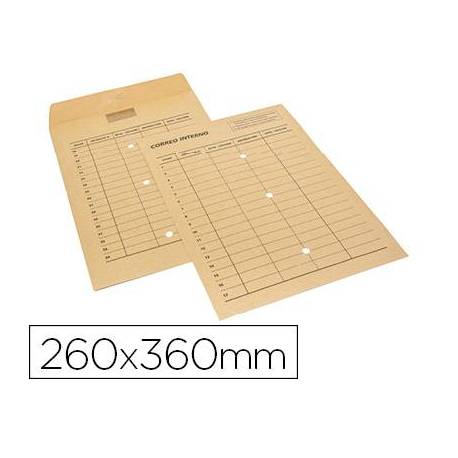 Sobre bolsa kraft Sam Correo Interno con 3 taladros, 260x360mm