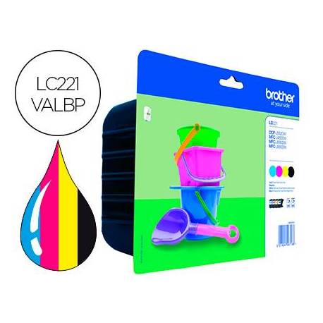 Ink-jet brother lc221val dcp-j562dw / mfc-j480dw / 680dw / 880dw multipack 4 colores negro / amarillo