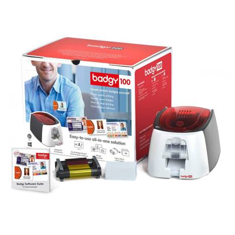 Impresora de tarjeta marca Badgy Badge Studio Incluye 50 tarjetas