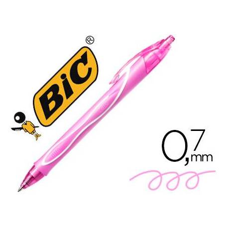 Boligrafo Bic Gelocity Quick Dry Retractil tinta ge colorl Rosa 0,7 mm