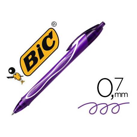 Boligrafo Bic Gelocity Quick Dry Retractil tinta gel color Purpura 0,7 mm