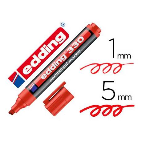 Rotulador Permanente Edding 330 Color Rojo Punta Biselada