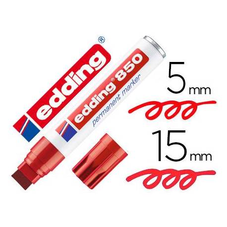 Rotulador Permanente Edding 850 Color Rojo Punta Biselada