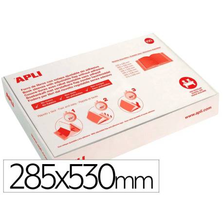 FORRALIBRO APLI PVC CON SOLAPA AJUSTABLE ADHESIVO 285X295 MM
