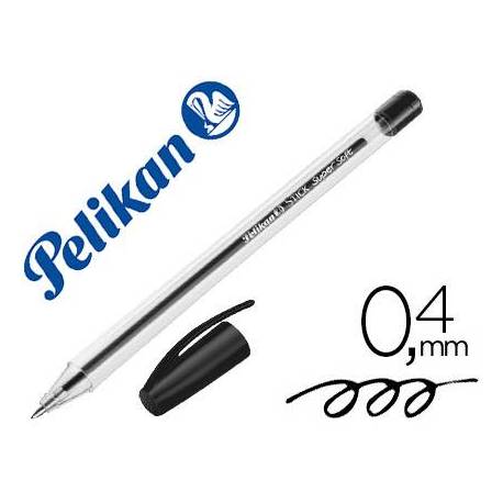 Bolígrafo Pelikan Stick Super Soft Negro de 0,4 mm