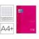 Recambio color 1 oxford din a4+ 80 hojas 90 gr cuadricula 5 mm tapa blanda 4 taladros fucsia touch.