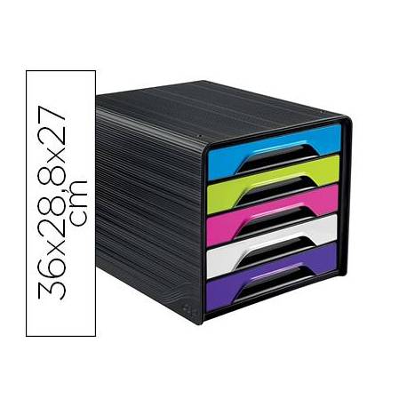 Fichero cajones CEP para 5 cajones color Multicolor/Negro Flashy
