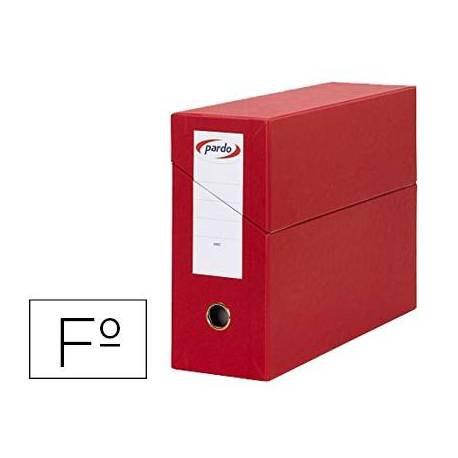 Archivador con tapa Pardo Folio color Rojo 390x270x115 mm