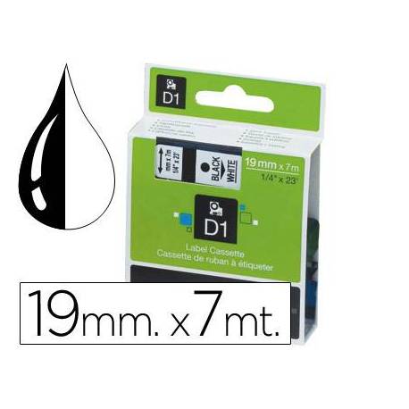 Cinta Dymo D1 Blanco Poliester 19mmx7mt