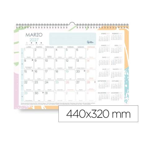 PLANNING MENSUAL LIDERPAPEL TEENS 2027 440X320 MM CON PEGATINAS LOMO ENGOMADO PAPEL 128 G