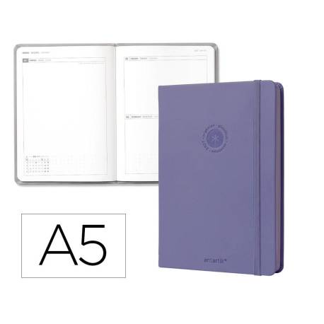AGENDA OFICINA LIDERPAPEL 2027 ENCUADERNADA SOLID COLORS DIA PAGINA A5 BILINGUE 70G PAPEL FSC DESIGN 9