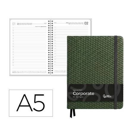 AGENDA OFICINA LIDERPAPEL 2027 ENCUADERNADA CORPORATE B DIA PAGINA A5 BILINGUE 70G PAPEL FSC DESIGN 3