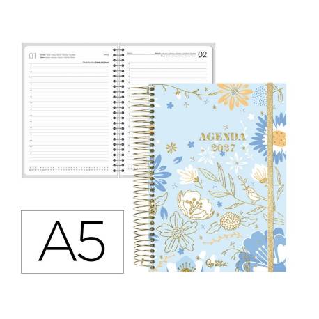 AGENDA OFICINA LIDERPAPEL 2027 ESPIRAL FANTASY DIA PAGINA A5 BILINGUE 70G PAPEL FSC DESIGN 2