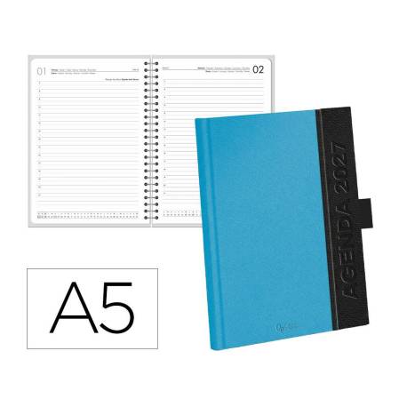 AGENDA OFICINA LIDERPAPEL 2027 ENCUADERNADA CORPORATE A DIA PAGINA A5 BILINGUE 70G PAPEL FSC NAVY BLUE