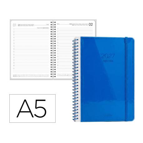 AGENDA OFICINA LIDERPAPEL 2027 ESPIRAL NEON DIA PAGINA A5 BILINGUE 70G PAPEL FSC DESIGN 3
