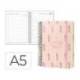 AGENDA OFICINA LIDERPAPEL 2027 ESPIRAL FLOWERS A DIA PAGINA A5 BILINGUE 70G PAPEL FSC DESIGN 3
