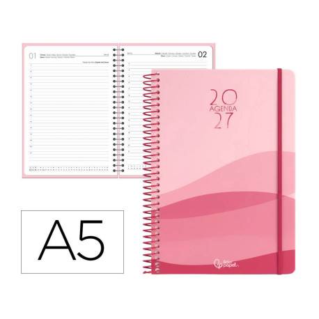 AGENDA OFICINA LIDERPAPEL 2027 ESPIRAL GAZI DIA PAGINA A5 BILINGUE 70G PAPEL FSC DESIGN 2