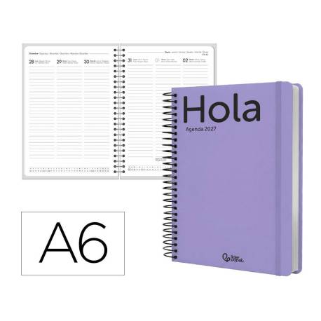 AGENDA OFICINA LIDERPAPEL 2027 ESPIRAL CLASSIC SEMANA VISTA A6 BILINGUE 70G PAPEL FSC DESIGN 5
