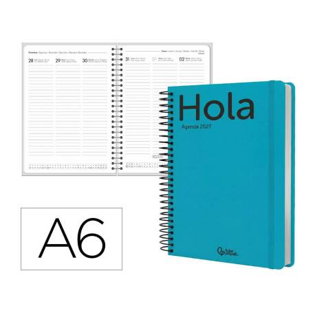 AGENDA OFICINA LIDERPAPEL 2027 ESPIRAL CLASSIC SEMANA VISTA A6 BILINGUE 70G PAPEL FSC DESIGN 4
