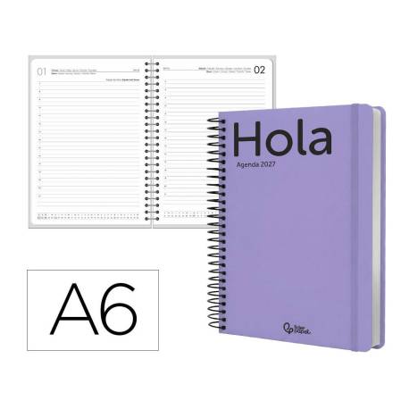 AGENDA OFICINA LIDERPAPEL 2027 ESPIRAL CLASSIC DIA PAGINA A6 BILINGUE 70G PAPEL FSC DESIGN 5