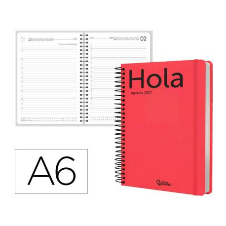 AGENDA OFICINA LIDERPAPEL 2027 ESPIRAL CLASSIC DIA PAGINA A6 BILINGUE 70G PAPEL FSC DESIGN 3