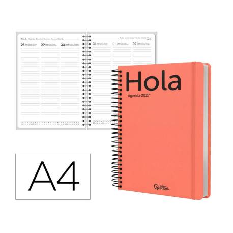 AGENDA OFICINA LIDERPAPEL 2027 ESPIRAL CLASSIC SEMANA VISTA A4 BILINGUE 70G PAPEL FSC DESIGN 6