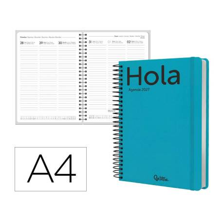 AGENDA OFICINA LIDERPAPEL 2027 ESPIRAL CLASSIC SEMANA VISTA A4 BILINGUE 70G PAPEL FSC DESIGN 4