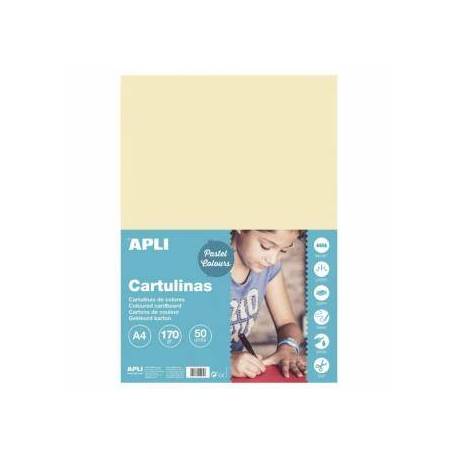 CARTULINA APLI DIN A4 170 G/M2 MARFIL PAQUETE DE 50 HOJAS