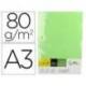 PAPEL COLOR LIDERPAPEL DIN A3 80 GR VERDE PAQUETE DE 500 HOJAS