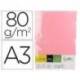 PAPEL COLOR LIDERPAPEL DIN A3 80 GR ROSA PAQUETE DE 500 HOJAS