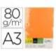 PAPEL COLOR LIDERPAPEL DIN A3 80 GR NARANJA INTENSO PAQUETE DE 500 HOJAS