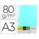 PAPEL COLOR LIDERPAPEL DIN A3 80 GR CELESTE PAQUETE DE 500 HOJAS
