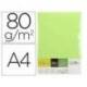 PAPEL COLOR LIDERPAPEL DIN A4 80 GR VERDE PAQUETE DE 500 HOJAS
