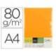 PAPEL COLOR LIDERPAPEL DIN A4 80 GR NARANJA NEON PAQUETE DE 500 HOJAS